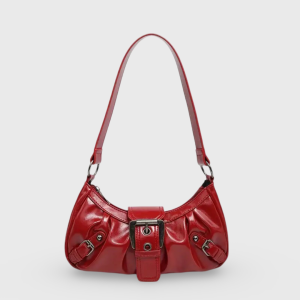 Aurora Soft Curve Hobo Bag Rose Faux Leather