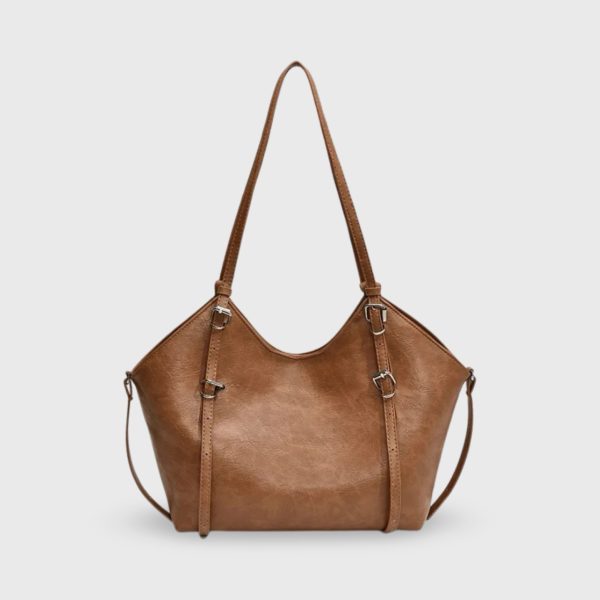 Aurora Vintage Structured Satchel Ivory Smooth Finish