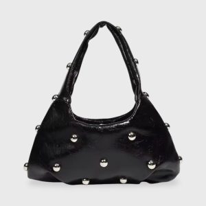 Aurora Chic Daily Carry Handbag Black Vintage Texture