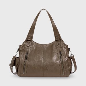 Aurora Classic Leather Tote Bag Olive Premium Leather